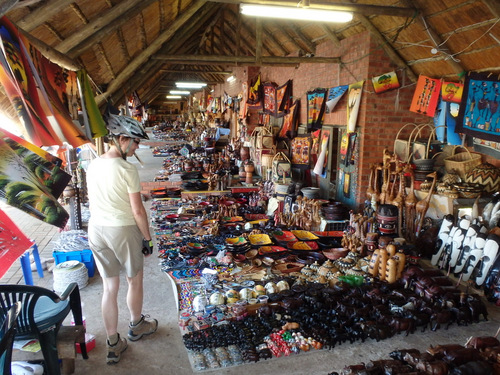 Tourists Bazarr on main street, St Lucia.